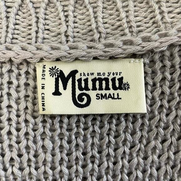 Show Me Your Mumu Mellow Gray Cold Shoulder Sweater Mini Dress Sz XS - Picture 5 of 5